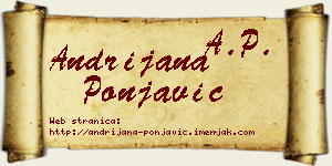 Andrijana Ponjavić vizit kartica